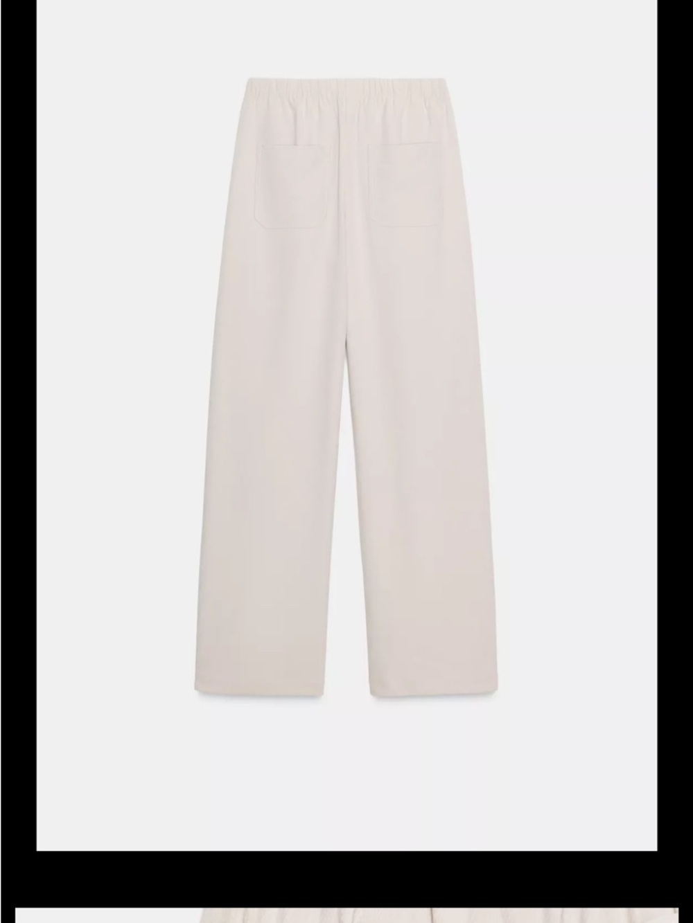 Zara Cream Wide-Leg Drawstring Pants - Picture 5 of 11